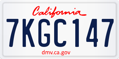 CA license plate 7KGC147