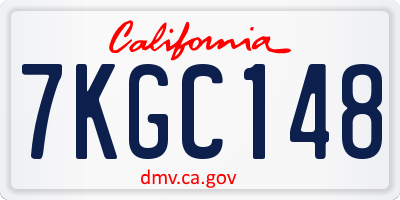 CA license plate 7KGC148