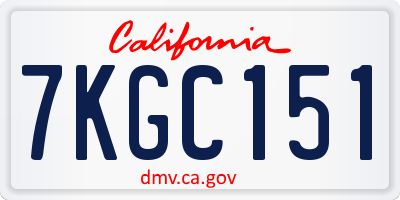 CA license plate 7KGC151