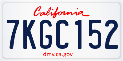 CA license plate 7KGC152