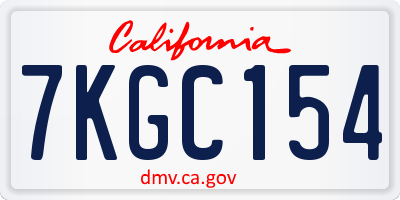 CA license plate 7KGC154
