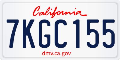 CA license plate 7KGC155