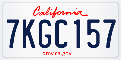 CA license plate 7KGC157
