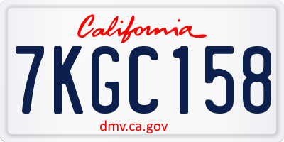 CA license plate 7KGC158