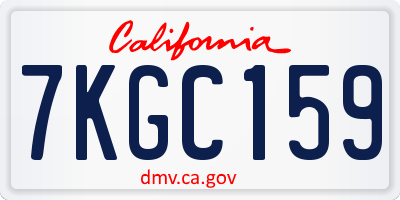 CA license plate 7KGC159