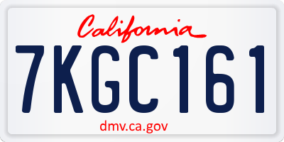 CA license plate 7KGC161