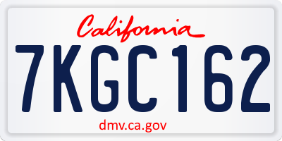 CA license plate 7KGC162