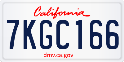 CA license plate 7KGC166