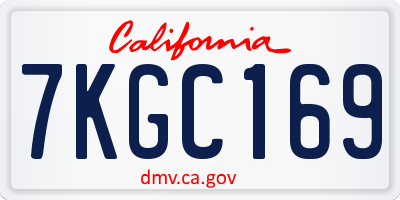 CA license plate 7KGC169