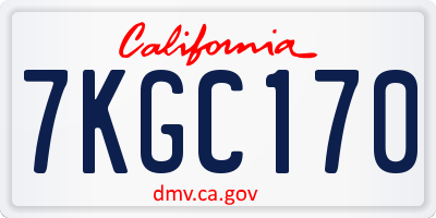 CA license plate 7KGC170