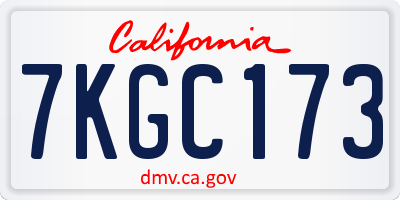 CA license plate 7KGC173