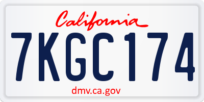 CA license plate 7KGC174
