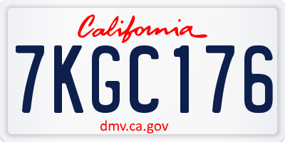 CA license plate 7KGC176