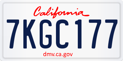CA license plate 7KGC177