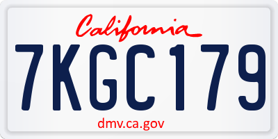 CA license plate 7KGC179