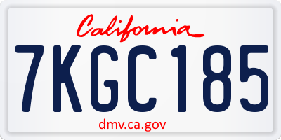 CA license plate 7KGC185