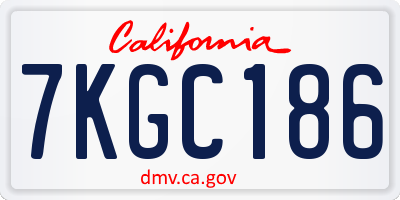 CA license plate 7KGC186