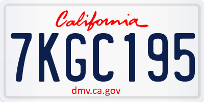 CA license plate 7KGC195