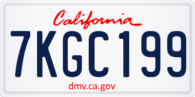 CA license plate 7KGC199