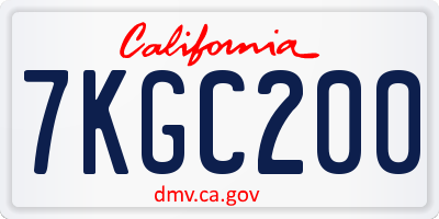 CA license plate 7KGC200