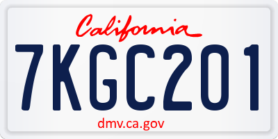 CA license plate 7KGC201