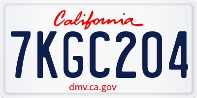 CA license plate 7KGC204