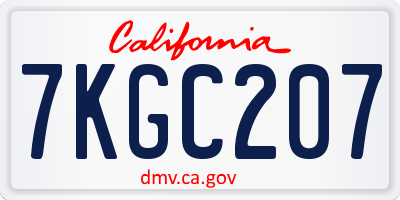 CA license plate 7KGC207