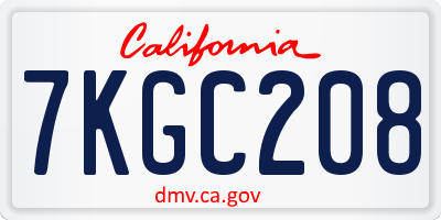 CA license plate 7KGC208