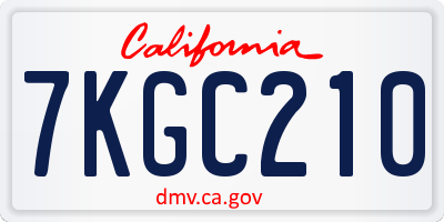 CA license plate 7KGC210