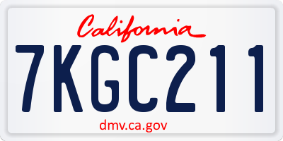 CA license plate 7KGC211