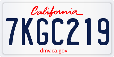 CA license plate 7KGC219