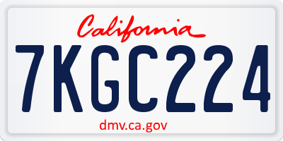 CA license plate 7KGC224