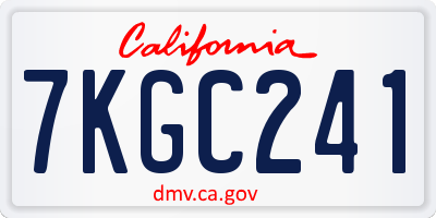 CA license plate 7KGC241