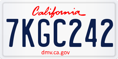 CA license plate 7KGC242