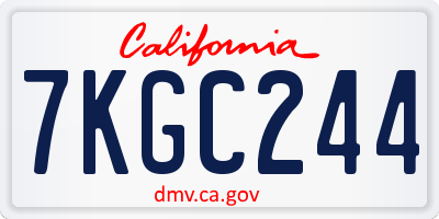 CA license plate 7KGC244
