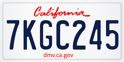 CA license plate 7KGC245