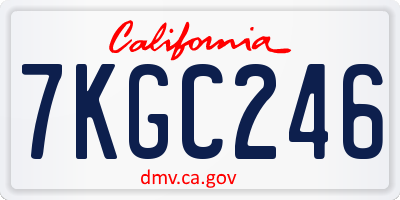 CA license plate 7KGC246