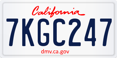 CA license plate 7KGC247