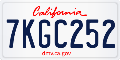 CA license plate 7KGC252