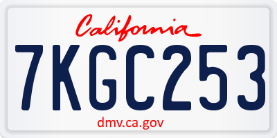 CA license plate 7KGC253