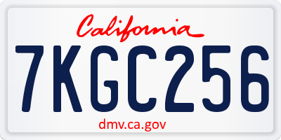 CA license plate 7KGC256