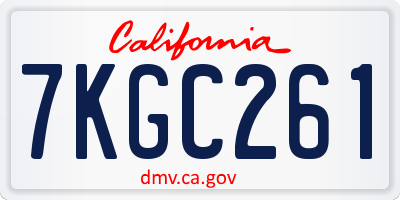 CA license plate 7KGC261