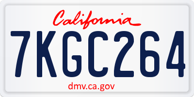CA license plate 7KGC264