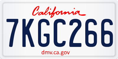 CA license plate 7KGC266