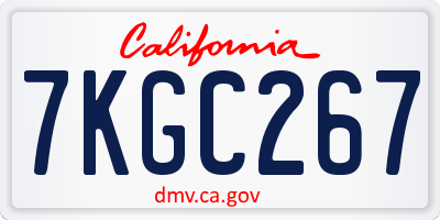 CA license plate 7KGC267