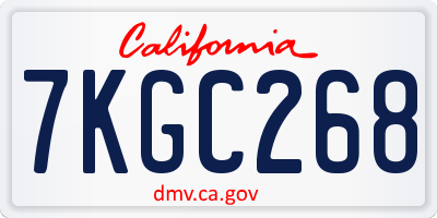 CA license plate 7KGC268