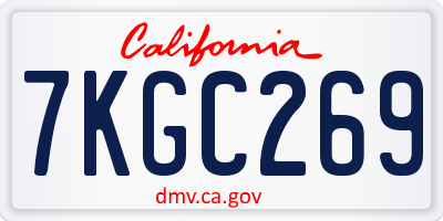 CA license plate 7KGC269