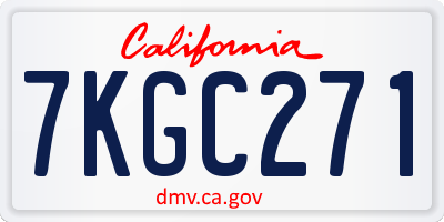 CA license plate 7KGC271