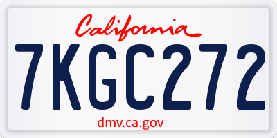 CA license plate 7KGC272