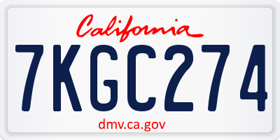 CA license plate 7KGC274